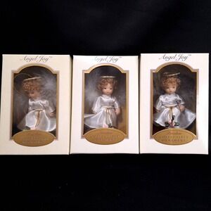 3 Angel Joy Porcelain Collectible Ornament DG Creations 2003 Holiday Xmas Decor‎